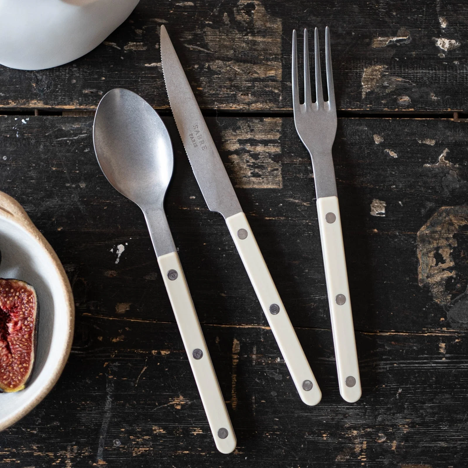 Bistrot Vintage Uni, Ivoire - Ménagère 48 pièces - Image 3